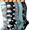 Compression Socks for Women & Men Circulation(6 pairs)-Graduated Supports Socks for Running, Athletic Sports by LaiteHebe