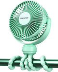 Gaiatop Mini Portable Stroller Fan, Small Clip on Fan 3 Speed Rechargeable | 360° Rotate Flexible Tripod, Battery Operated Detachable, Cooling for Car Seat Crib Treadmill Travel Green by GAIATOP