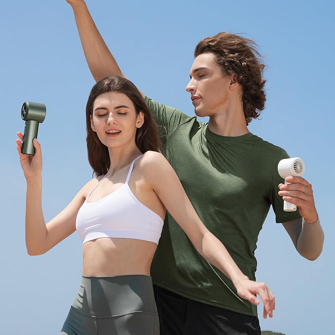 JISULIFE Handheld Fan Pro1S - Next-Gen Airflow: Up to 12H Runtime | Pearlescent ABS-Elegant Strength, 1-100 Speed Scroll Wheel, 3600mAh-Portable Fan for Travel, Gifts for Women Men(Cloud White) - Image 8
