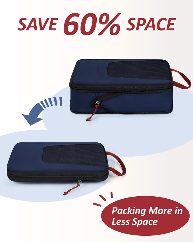 BAGSMART Compression Packing Cubes for Travel, 6/5/4set Lightweight Packing Organizers, Summer Travel Essentials Suitcase Organizer Bags Set - Image 4