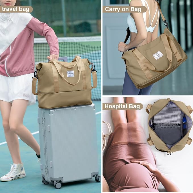 Travel Duffel Bag, Sports Tote Gym Bag, Shoulder Weekender Overnight Bag for Women - Image 7