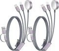 2Pack Travel Essentials for Apple Watch Charger,3-in-2 Multi Charging Cable | Cruise Vacation Camping Essentials for iPhone Charger,Type C/Lightning for iWatch,iPhone 17-12,Xbox Series X&S-5FT Gray by Accessoriesforphoneandelectricproducts
