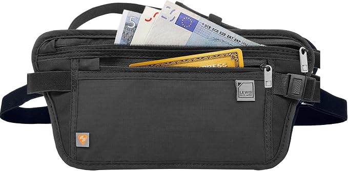 Lewis N. Clark Travel Money Belt Pouch, Slim RFID Blocking Anti Theft Waist Stash Pouches for Cash, Cards and Passport Holder - Image 2