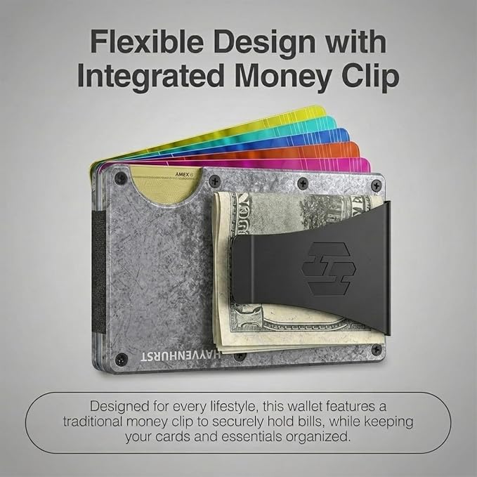 Wallet for Men - Slim RFID Blocking Metal Wallet with Money Clip, Minimalist Front Pocket Credit Card Holder, Small Mens Wallet - Image 4