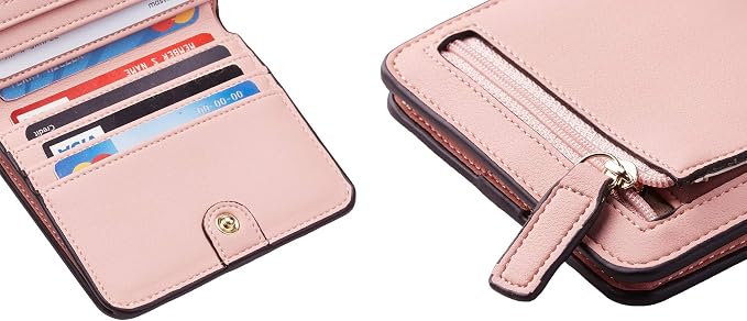 Toughergun Women’s Small Slim Leather Wallet with RFID Protection, Compact Bifold Mini Purse with Clear ID Window - Image 7