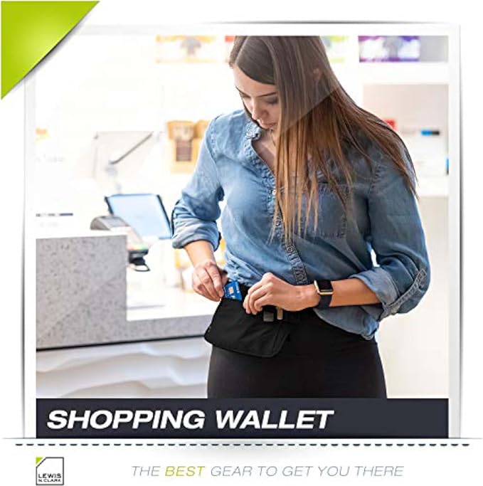 Lewis N. Clark Travel Money Belt Pouch, Slim RFID Blocking Anti Theft Waist Stash Pouches for Cash, Cards and Passport Holder - Image 11