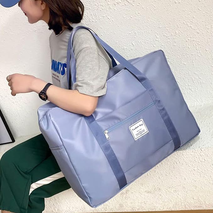 Duffel Bags for Traveling Women Sports Gym Tote Bag Water Resistant Travel Carry on Duffel Bag Weekend Overnight Bag (Blue) - Image 9