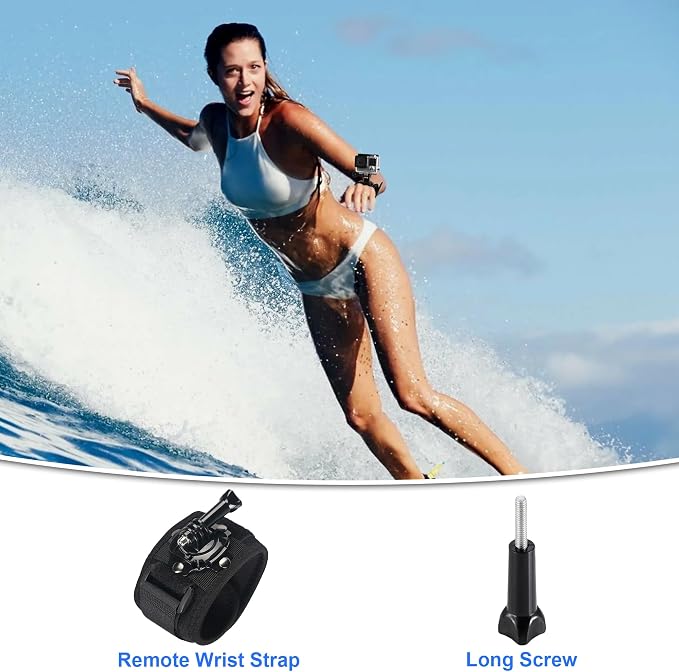 18 in 1 Surfing Action Camera Accessories Compatible with GoPro Hero 12/11 | Action Camera Accessory Kit Compatible with GoPro 10/9/8,Action 5 Pro/Action 4/Action 3,DBPOWER,APEMAN,Yi and VicTsing - Image 5
