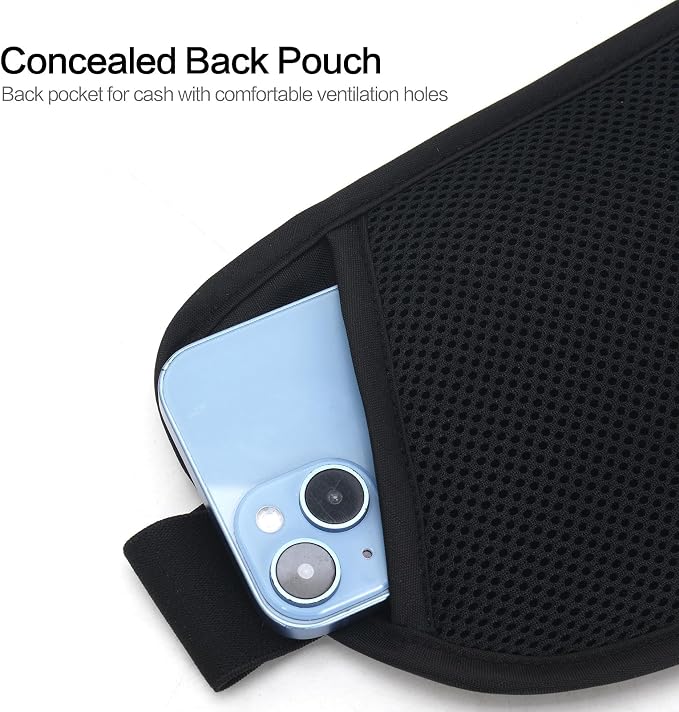 Slim Money Belt for Travel - Anti-Theft Hidden Passport Holder Waist Wallet with Secure Pouch for Cash, Credit Cards & Phone Safe (Small Black) - Image 5