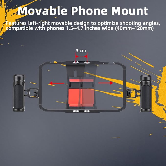 Zeadio All-in-One Video Rig Kit, Handheld Stabilizer with Aluminum Phone Cage, RGB LED Light & Shotgun Microphone, Perfect for Vlogging YouTube TikTok Filmmaking etc - Image 8