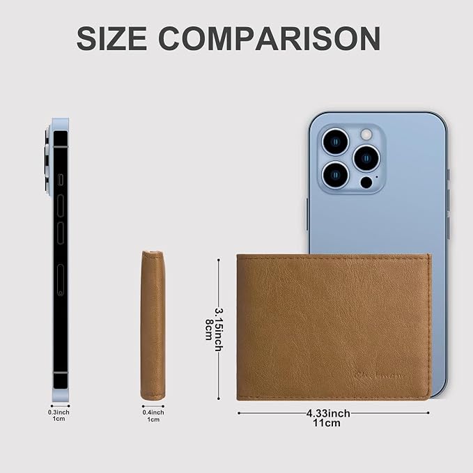 Chelmon Slim Wallet for Men ID Window with RFID Blocking Front Pocket Minimalist Bifold Bussiness Card Holder Gift for Men - Image 3