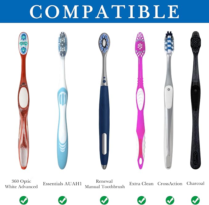 Linkidea Manual Toothbrush Travel Case with Magnetic Snap, Compatible with Colgate ExtraClean, Oral-B CrossAction Toothbrush, Portable Silicone Protective Box (Khaki) - Image 3
