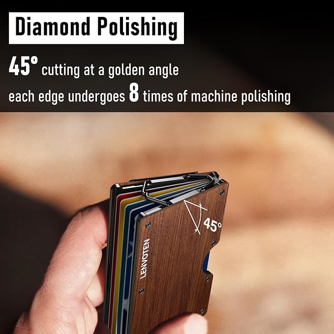 Lenvoten Upgraded Hinged Minimalist Wallet for Men, RFID Blocking Wallet | Slim Metal Aluminum, Credit Card Holder, Money Clip Holds 20 Cards, Premium Scratch-Resistant Finish, Ideal Gift for Men - Image 7