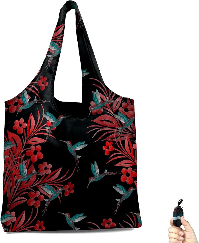 BeeGreen Reusable Grocery Shopping Bag -Travel Tote Bag - Foldable Compact Sturdy Bags by BeeGreen