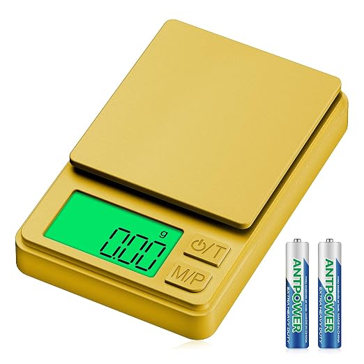 1000g Gram Scale, Diyife 0.01g Precision Pocket Scale with Backlit LCD | 7 Units, Protective Cover, Tare Function, Digital Jewelry Scale for Gold, Gem, Battery Included, Gold by Diyife