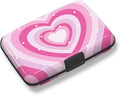 Credit Card Holder, Mini RFID Small Aluminum Card Wallet Business Card Case | Blocking Slim Metal RFID Blocking Front Pocket Wallet Hard Case Durable CC Holder for Women Girls, Pink Hearts by ToLuLu
