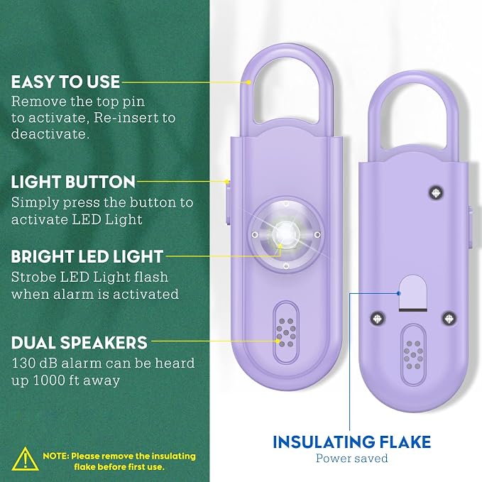 Safe Sound Personal Safety Alarm for Women, 130 dB Loud Siren with SOS Strobe Light, Flashlight, Safety Alarm Key Chain Helps Girls, Men, Children, Elders Emergency Call - Image 3