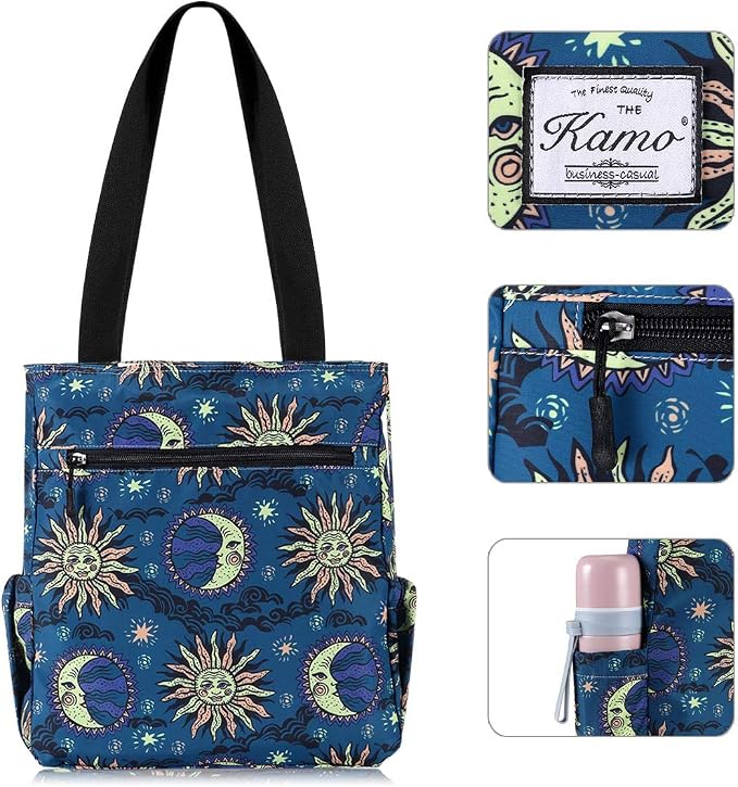 KAMO Floral Tote Bag - Waterproof Lightweight Handbags Travel Shoulder Bag for Hiking Yoga Gym Swimming Travel Beach - Image 4