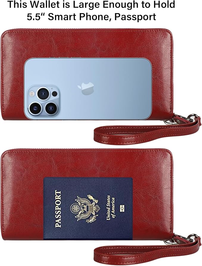 Small Compact Women Wallet RFID Blocking Genuine Leather Bifold Purse with ID Windows - Image 7