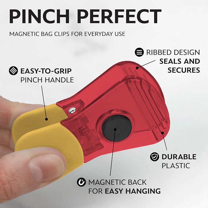 Disney Winnie the Pooh Magnetic Chip Clips, Set of 6 | Airtight food storage bag clips for snack, cereal, and coffee bags, great for pantry and fridge, magnet displays kids artwork - Image 5