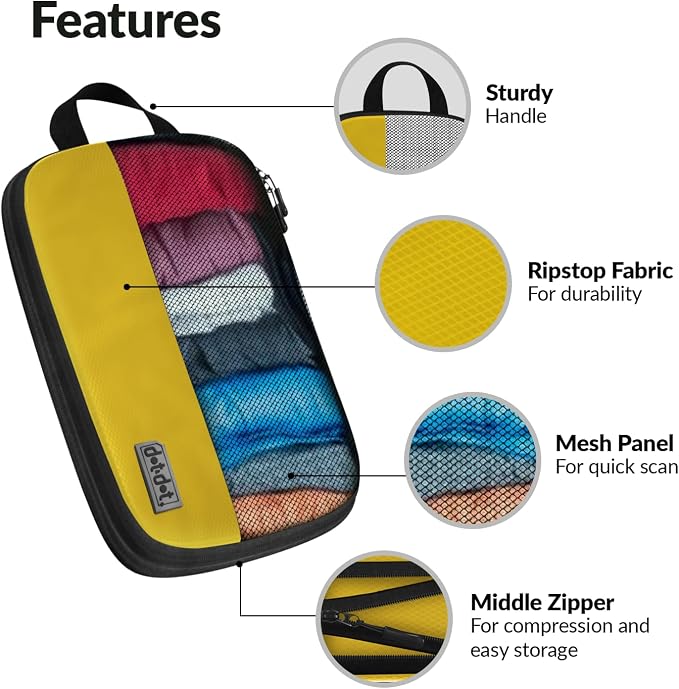 Large Packing Cubes for Travel - 5pc Packing Cubes for Suitcases - Lightweight Luggage Organizer Bags (Compression) - Image 3