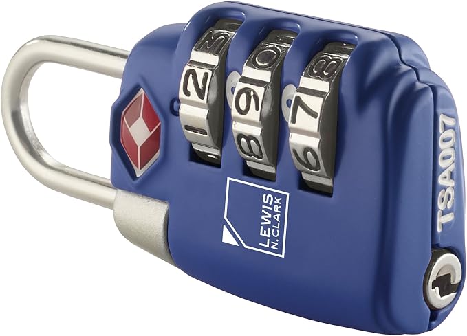 Lewis N. Clark Travel Sentry TSA-Approved Luggage Lock, Large 3 Dial Combination with Easy Read Dials - Blue - Image 7