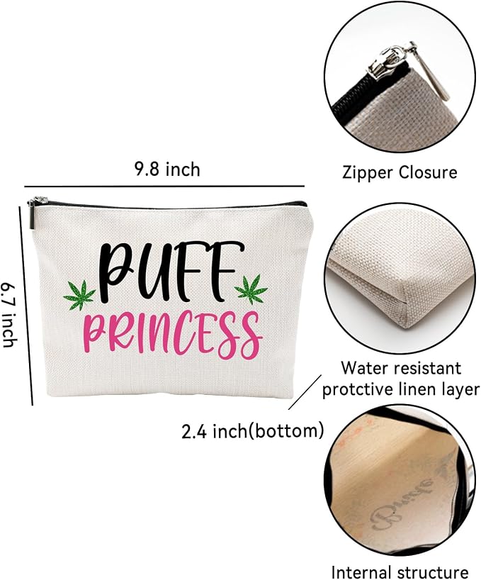 ZUYUROU Funny Makeup Bag Cosmetic Pouch for Travel and Daily Purse Organization, Puff Princess Canvas Zipper Toiletry Case for Women - Image 3
