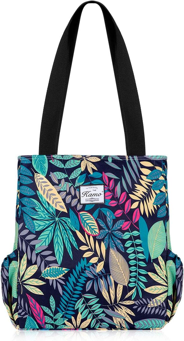KAMO Floral Tote Bag - Waterproof Lightweight Handbags Travel Shoulder Bag for Hiking Yoga Gym Swimming Travel Beach by KAMO