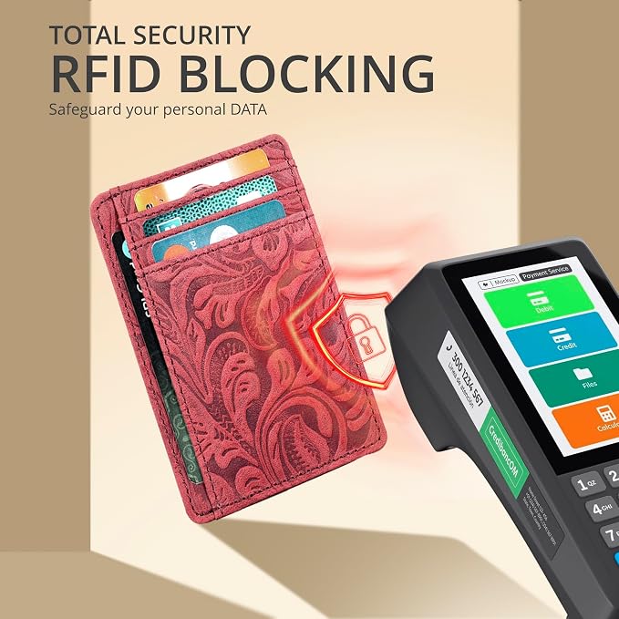 Slim Minimalist Leather RFID Blocking Front Pocket Wallet, Credit Card - Image 5