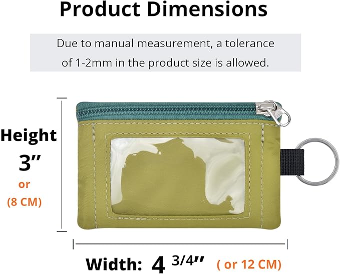 RFID Blocking Travel Wallet with Adjustable Lanyard, Small Nylon Zipper Pouch and Badge Holder for ID, Credit Cards, Cash, Keys, Commuters (Olive Green) - Image 3