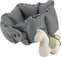 Inflatable Travel Neck Pillow Built-in Pump & Cute Storage Bag | Adjustable Cervical Support Travel Pillow For Airplane, Train, Office, And Long Trips. Hygienic Fabric (Khaki) by Tearom