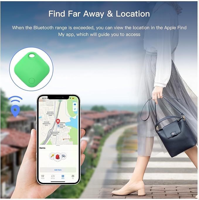 Air Tracker Tag 4 Pack Bluetooth Luggage Tracker tag Locator Works with Apple Find My,Smart Tracker for Suitcase, Bag, Backpack, Wallet,Replaceable Battery Smart tag Item Finder - Image 7