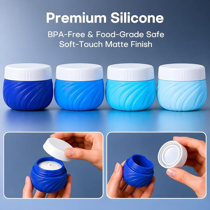 Travel Bottles for Toiletries 8 Pack: TSA Approved 3oz Leak Proof Containers - Silicone Squeezable Bottles for Shampoo Lotion - Travel Essentials for Women Men with Clear Bag - Image 2