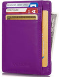 KALMORE Genuine Leather Front Pocket Slim Wallet Credit Card Holder with ID Window by KALMORE