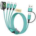 3 Type-C Ports 4-IN-2 Multi Charging Cable for iWatch Charger/iPhone 17-15 | 5FT Portable Travel Essentials for All Devcices, USB C Splitter iPhone Watch Charger for iWatch Ultra/SE/11-2, Carplay Cable by MPATIBY