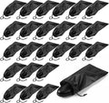 24 Pack Shoe Bag for Travel, 18" x 9" Drawstring Shoe Storage Bag for Suitcase, Black Oxford Cloth Shoes Bags for Packing, Travel Shoes Organizer by Unknown