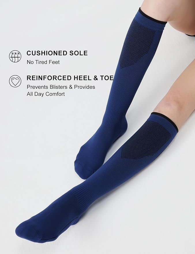 FITRELL 3 Pairs Compression Socks for Women and Men 20-30mmHg-Circulation Support Socks - Image 5