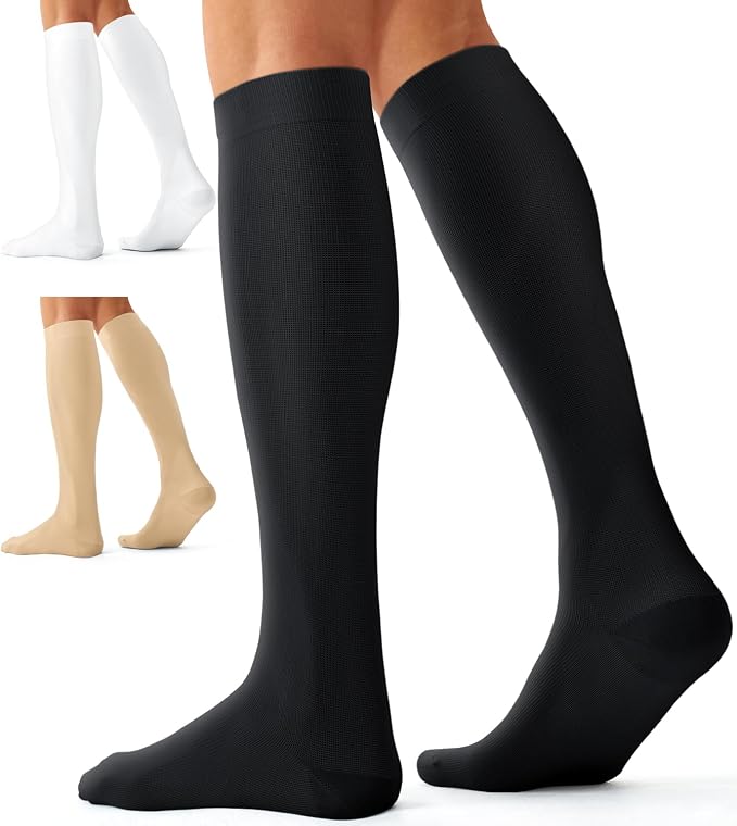 Compression Socks for Women and Men(3 Pairs)15-20mmHg - Best Circulation Support Socks by Bluemaple