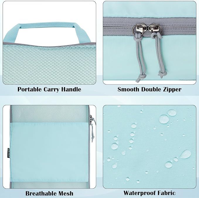 Compression Packing Cubes for Travel Packing Organizers, Mesh Blue, XL | Expandable Travel Cubes for Packing Suitcase Organizer Bags Compression Bags for Travel Accessories - Image 3