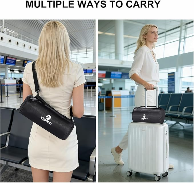 Travel Pillow and Blanket Set for Airplane, Hooded Memory Foam Neck Pillow | Soft blanket, privacy hood, earplugs, carry bag and memory foam neck support for airplane travel, long flights and road trips - Image 8