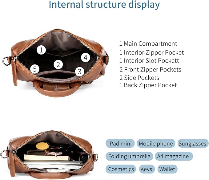 GAEKEAO Backpack Purse for Women PU Leather Anti-theft Backpack Ladies Convertible Large Travel Designer Fashion Shoulder Bag - Image 2