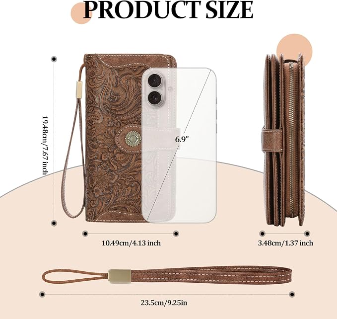 Wallets for Women Trifold Wristlet Wallets Large Capacity RFID Blocking Ladies Purse Credit Card Holder - Image 3
