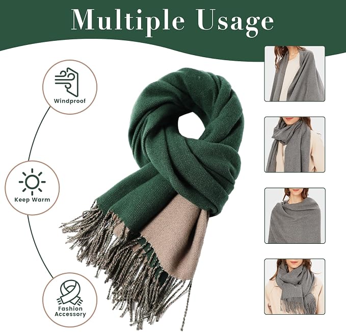 maamgic Women's Scarf Pashmina Shawls Blanket Scarf for Evening Dress | Soft Viscose Blend ,Lightweight,Large Scarf with Cozy Cashmere-Feel, Perfect For Weddings,Cruise Travel & Flights - Image 4