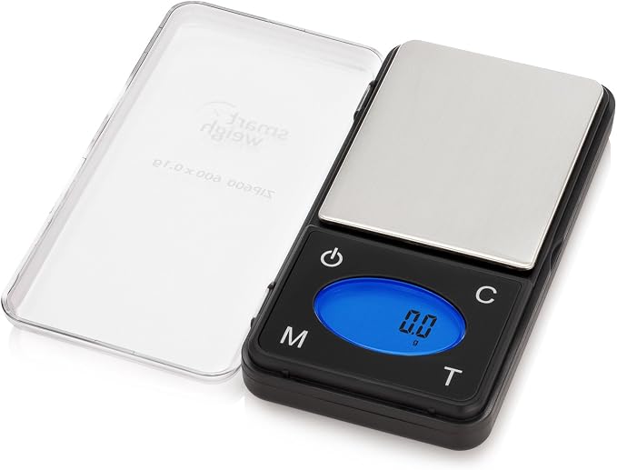 Smart Weigh ZIP600 Ultra Slim Digital Pocket Scale 600g by 0.1g with Counting Feature,Gram Scale and Ounce Scale, High Precision Accuracy by SmartWeigh