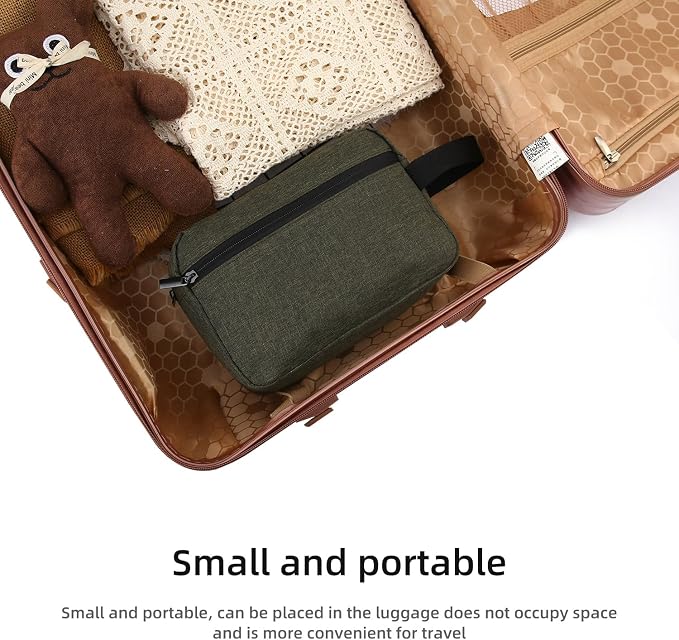 Icramsy Travel Toiletry bag Toiletry bag for women men Hanging Cosmetic bag Travel accessories for Women Men (Deep green) - Image 6