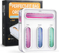 OUTXE Bag Organizer for Drawer + Fridge, Magnetic Kitchen Baggie Storage | Pantry Organization for Ziplock Plastic Food Bags | Compatible with Snack Sandwich Quart Gallon (White) | Pantry Organization for Ziplock Plastic Food Bags | Compatible with Sna... by OUTXE