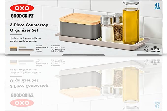 OXO 3-Piece Countertop Organizer Set, Kitchen Countertop Organizer - Image 6