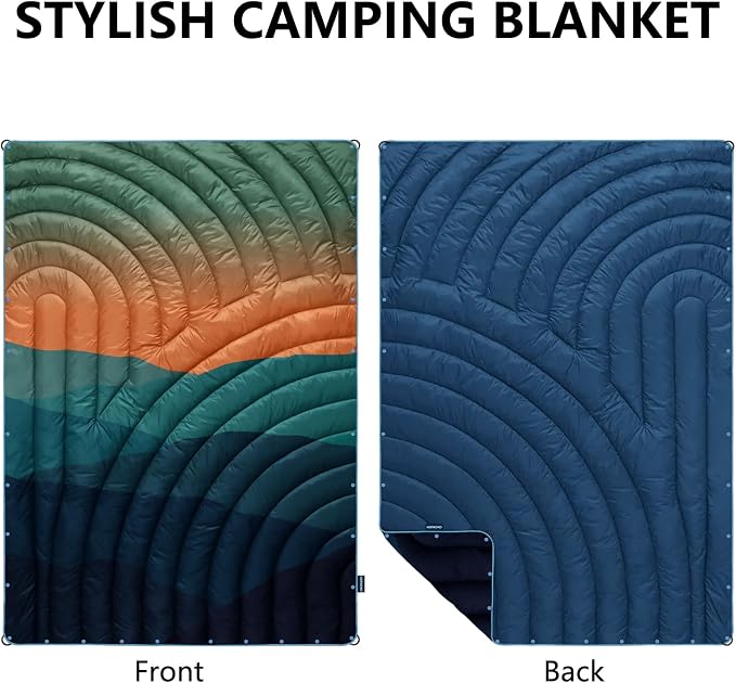Puffy Camping Blanket,Large Camp Blanket Outdoor Camping Quilt Waterproof | Lightweight Printed Warm Packable Down Alternative Blanket for Camping,Traveling, Stadium, Hiking, Picnics - Image 2