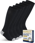 Pembrook® Bamboo Viscose Light Compression Socks - 3 Pairs | 8-15 mmhg Compression Socks | Knee High Comfort Support Socks by Pembrook