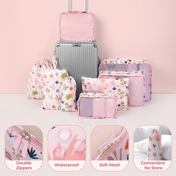 MissBoy Packing Cubes for Kids, 8 Pcs Set of Packing Cubes for Carry on Suitcase Organizer Bags, Kids Packing Cube, Waterproof Travel Essentials for Girls and Boys | Kids Compression Packing Cubes, Breathable Material Space Saving Waterproof Various Si... - Image 3